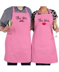 Romantic The Mr. The Mrs. Lifelong Partners Printed Unisex Adult Couple Apron